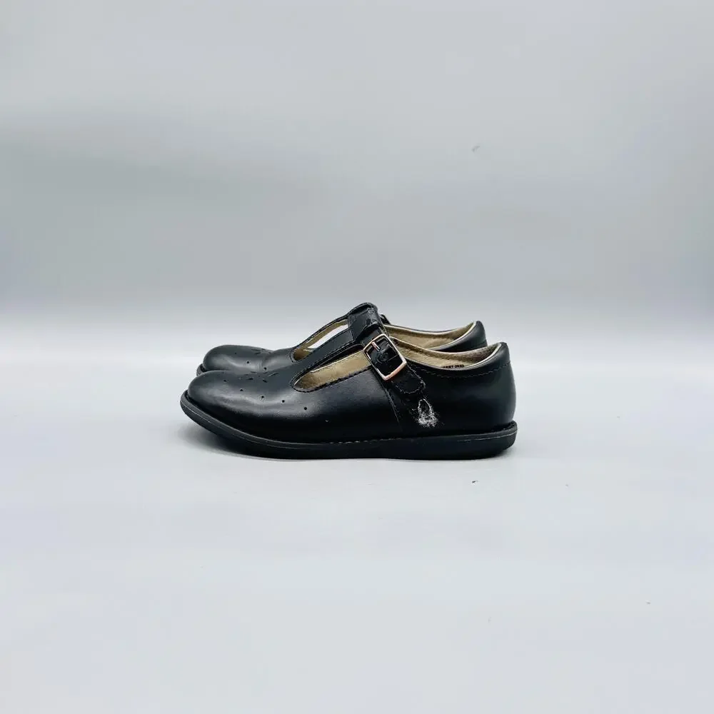FootMates Shoes Kids Girls 12.5 Black Leather Mary Jane T Strap Dress Flats
